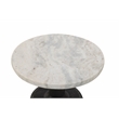 Caspian Side Table with White Marble Top in Modern Distressed Black Finish