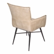 Gabriel Genuine Leather Arm Chair in Mid-Century Stone Finish