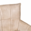 Gabriel Genuine Leather Arm Chair in Mid-Century Stone Finish