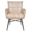 Gabriel Genuine Leather Arm Chair in Mid-Century Stone Finish