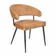 Barrett Side Chair 2-Piece Set in Mid-Century Caramel Finish on Genuine Leather