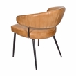 Barrett Side Chair 2-Piece Set in Mid-Century Caramel Finish on Genuine Leather