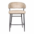 Barrett Counter Stool in Mid-Century Stone Finish on Authentic Leather
