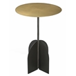 Galahad Iron Side Table in Modern Black and Textured Brass Finish