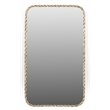 Thea Mirror with a Modern Hand-Forged Iron Frame in Brass Finish