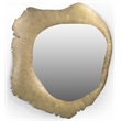 Kristin Mirror with a Modern Hand-Forged Iron Frame in Brass Finish