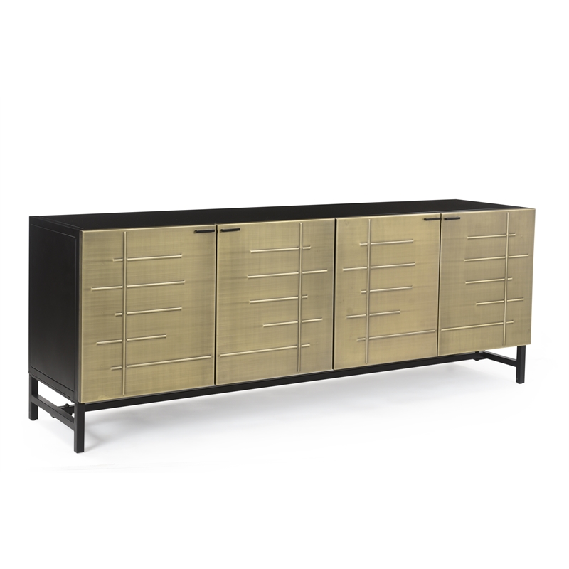 Balthazar 4-Door Sideboard in Modern Light Gold Finish on Iron