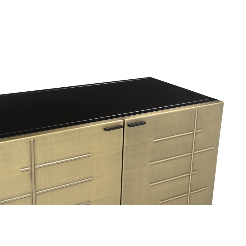 Balthazar 4-Door Sideboard in Modern Light Gold Finish on Iron