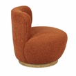 Maya Occasional Swivel Chair in Modern Rust Boucle Fabric on a Solid Wood Base