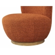 Maya Occasional Swivel Chair in Modern Rust Boucle Fabric on a Solid Wood Base