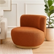 Maya Occasional Swivel Chair in Modern Rust Boucle Fabric on a Solid Wood Base