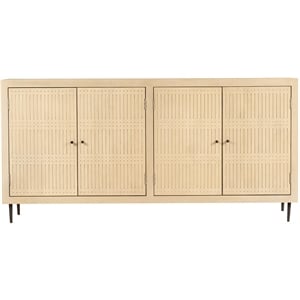 Sampson 4-Door Sideboard in Contemporary Aged Natural Finish on Solid Wood