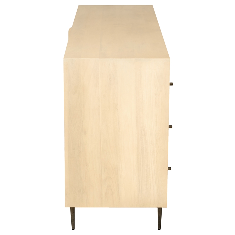 Sampson 6-Drawer Dresser in Contemporary Aged Natural Finish on Solid Wood