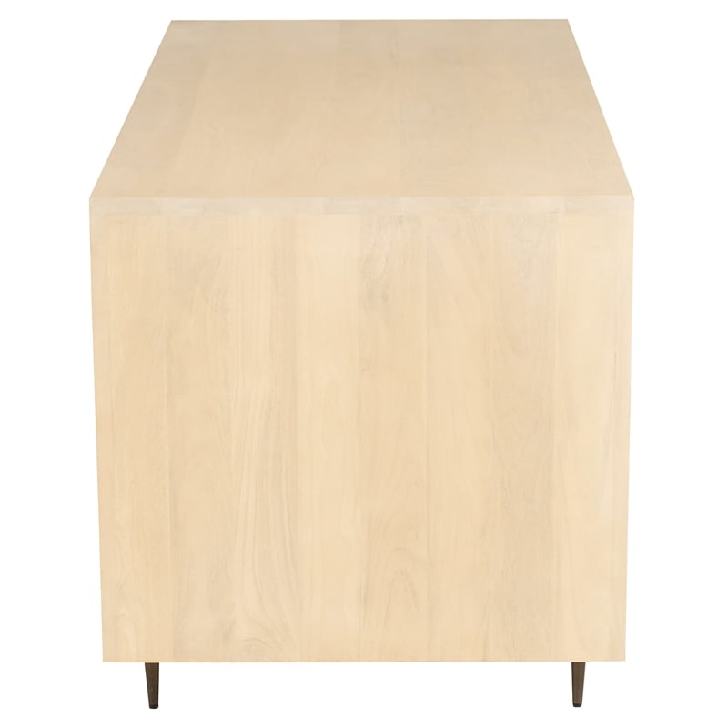 Sampson Desk with Drawers  in Contemporary Aged Natural Finish on Solid Wood