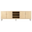 Sampson 4-Door Media Cabinet in Contemporary Aged Natural Finish on Solid Wood