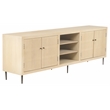 Sampson 4-Door Media Cabinet in Contemporary Aged Natural Finish on Solid Wood