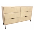 Ren 6-Drawer Dresser in Contemporary Aged Natural Finish on Solid Wood