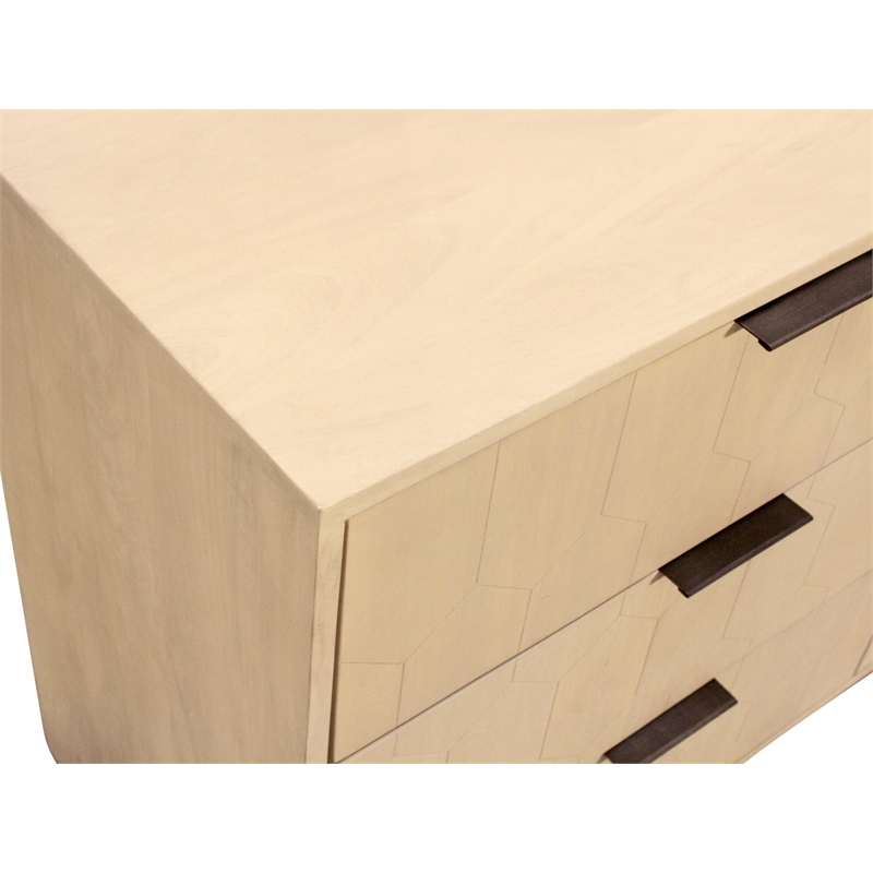 Ren 6-Drawer Dresser in Contemporary Aged Natural Finish on Solid Wood