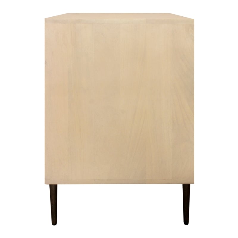 Ren 2-Drawer Nightstand in Contemporary Aged Natural Finish on Solid Wood