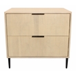 Ren 2-Drawer Nightstand in Contemporary Aged Natural Finish on Solid Wood