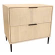 Ren 2-Drawer Nightstand in Contemporary Aged Natural Finish on Solid Wood
