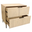 Ren 2-Drawer Nightstand in Contemporary Aged Natural Finish on Solid Wood