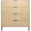 Ren 4-Drawer Chest in Contemporary Aged Natural Finish on Solid Wood