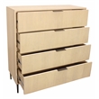 Ren 4-Drawer Chest in Contemporary Aged Natural Finish on Solid Wood