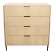 Ren 4-Drawer Chest in Contemporary Aged Natural Finish on Solid Wood