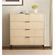 Ren 4-Drawer Chest in Contemporary Aged Natural Finish on Solid Wood