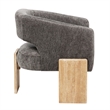 Tess Accent Chair in Modern Crystal Black Ribbed Linen on Solid Wood