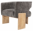Tess Accent Chair in Modern Crystal Black Ribbed Linen on Solid Wood