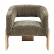 Tess Accent Chair in Modern Garden Green Ribbed Linen on Solid Wood
