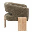 Tess Accent Chair in Modern Garden Green Ribbed Linen on Solid Wood