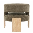Tess Accent Chair in Modern Garden Green Ribbed Linen on Solid Wood