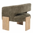 Tess Accent Chair in Modern Garden Green Ribbed Linen on Solid Wood