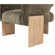 Tess Accent Chair in Modern Garden Green Ribbed Linen on Solid Wood