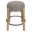 Natalia Counter Stool in Mid-century Modern Silver Boucle Fabric 2-Piece Set