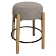 Natalia Counter Stool in Mid-century Modern Silver Boucle Fabric 2-Piece Set
