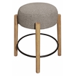 Natalia Counter Stool in Mid-century Modern Silver Boucle Fabric 2-Piece Set