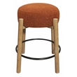 Natalia Counter Stool in Mid-century Modern Rust Boucle Fabric 2-Piece Set
