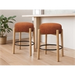 Natalia Counter Stool in Mid-century Modern Rust Boucle Fabric 2-Piece Set