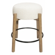 Natalia Counter Stool in Mid-century Modern Ivory Boucle Fabric 2-Piece Set