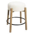 Natalia Counter Stool in Mid-century Modern Ivory Boucle Fabric 2-Piece Set
