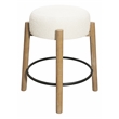 Natalia Counter Stool in Mid-century Modern Ivory Boucle Fabric 2-Piece Set