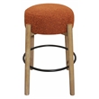 Natalia Barstool in Mid-century Modern Rust Boucle Fabric 2-Piece Set