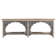 Carter Traditional Console Table in Ivory and Blue Finish on Solid Wood