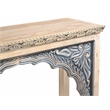 Carter Traditional Console Table in Ivory and Blue Finish on Solid Wood