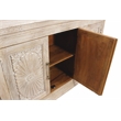 Carter 4-Door Sideboard in Distressed White Traditional Hand Carved Solid Wood