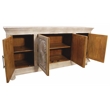 Carter 4-Door Sideboard in Distressed White Traditional Hand Carved Solid Wood